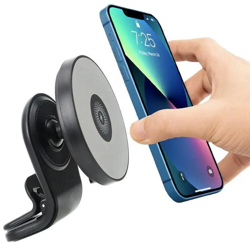 Wireless 15W Magnetic Car Mount Holder Charger For Iphone 13 12 Pro Max Magsafe - Black