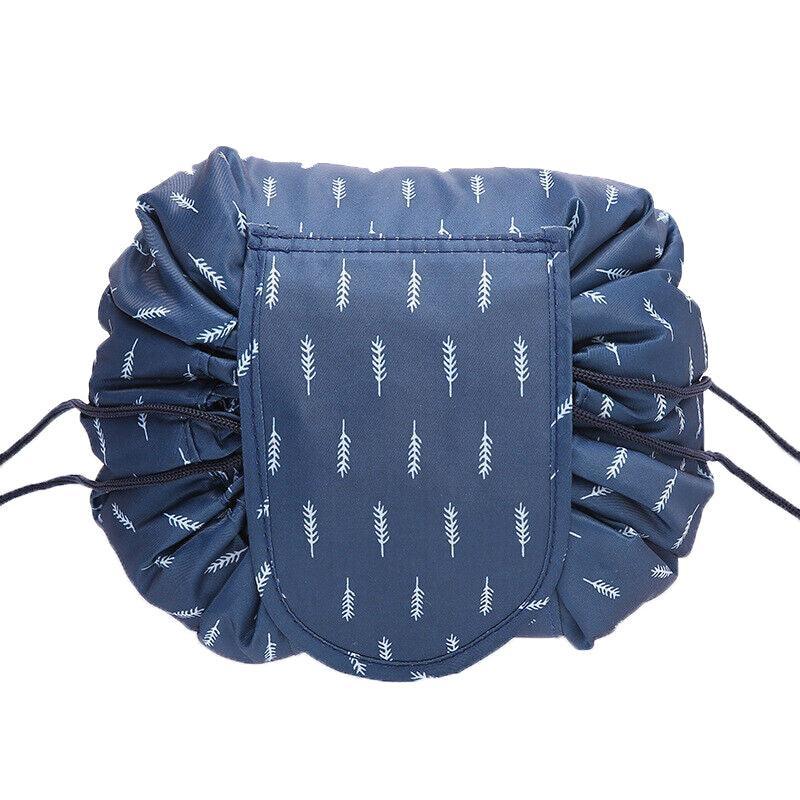 Portable Travel Makeup Bag Drawstring Cosmetic Pouch Lazy Storage Organiser Case - White Cactus