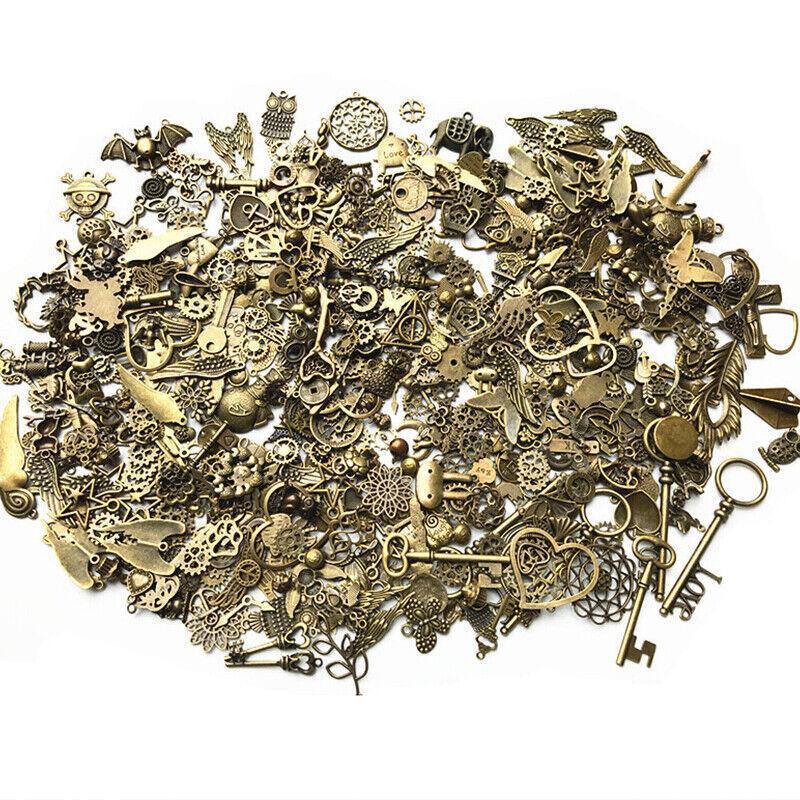 Mixed Tibetan Charms Pendants 50g Silver Bronze for Jewellery DIY Craft Making - Silver