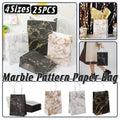 25PCS Marble Series Shopping Paper Bag Luxury Handbag Party Favor Gift Bags Set - Black Gold-S