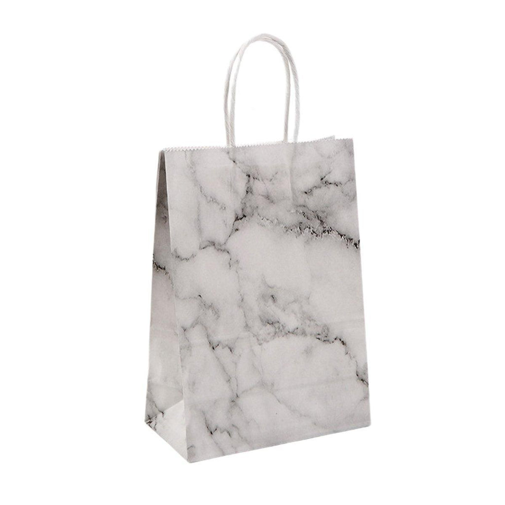 25PCS Marble Series Shopping Paper Bag Luxury Handbag Party Favor Gift Bags Set - Black Gold-S