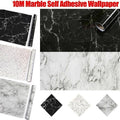 10M Marble Self-Adhesive PVC Wall Sticker Wallpaper Decor - White Marble-B