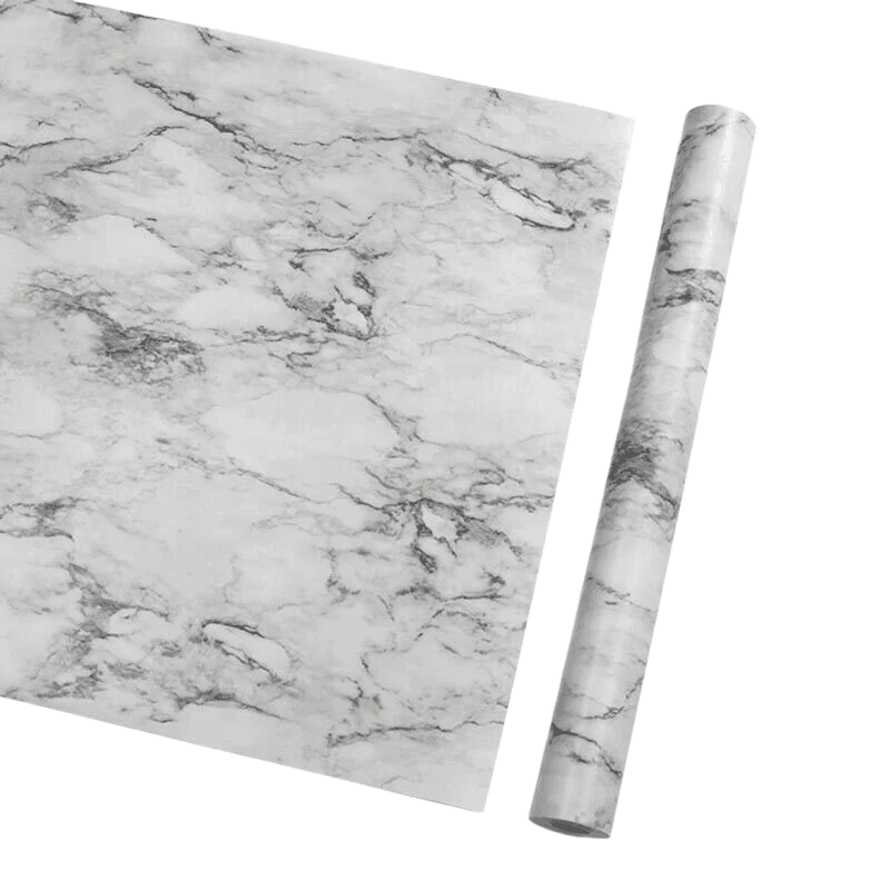 10M Marble Self-Adhesive PVC Wall Sticker Wallpaper Decor - Black Marble-A