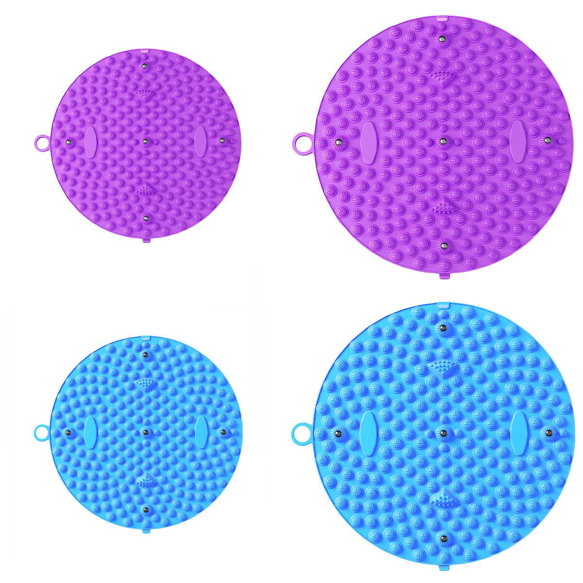 37/55cm Soft Silicone Circular Foot Mat with Textured Surface - Purple-37cm