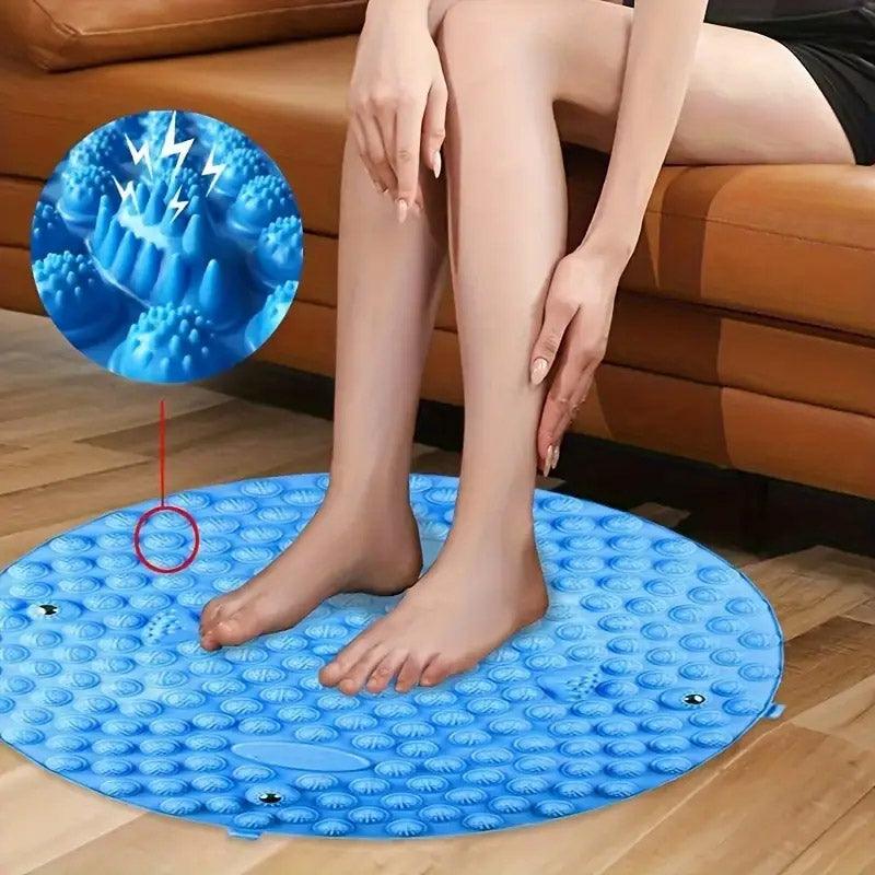 37/55cm Soft Silicone Circular Foot Mat with Textured Surface - Purple-37cm