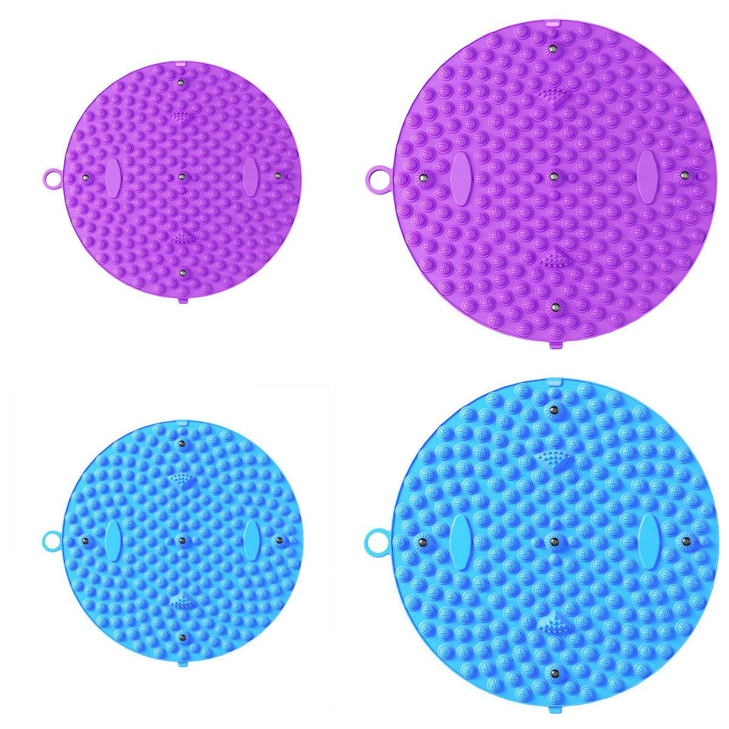 37/55cm Soft Silicone Circular Foot Mat with Textured Surface - Purple-55cm
