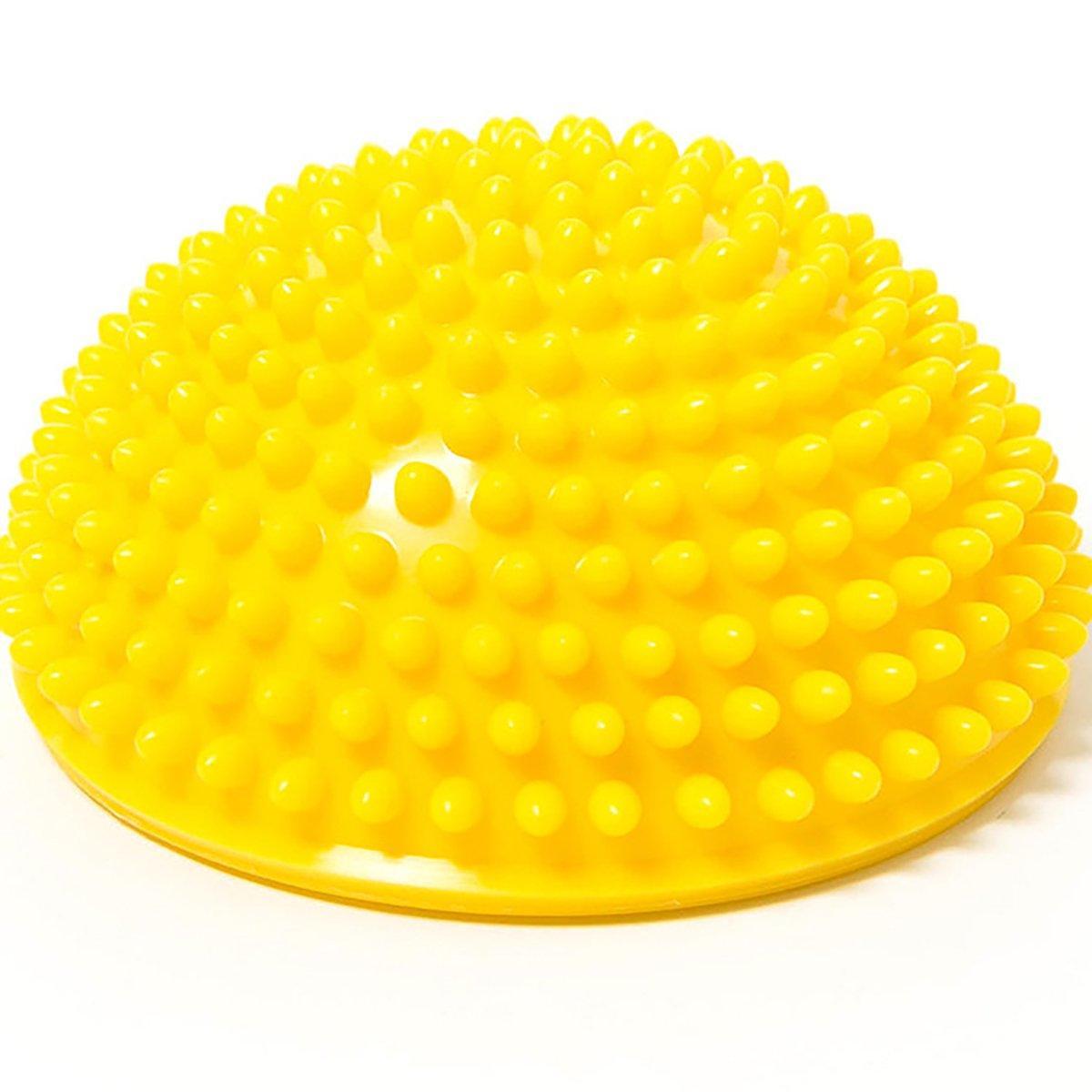 Spiky Massage Ball PVC Half Round Yoga Exercise Foot Hand Cushion - Red