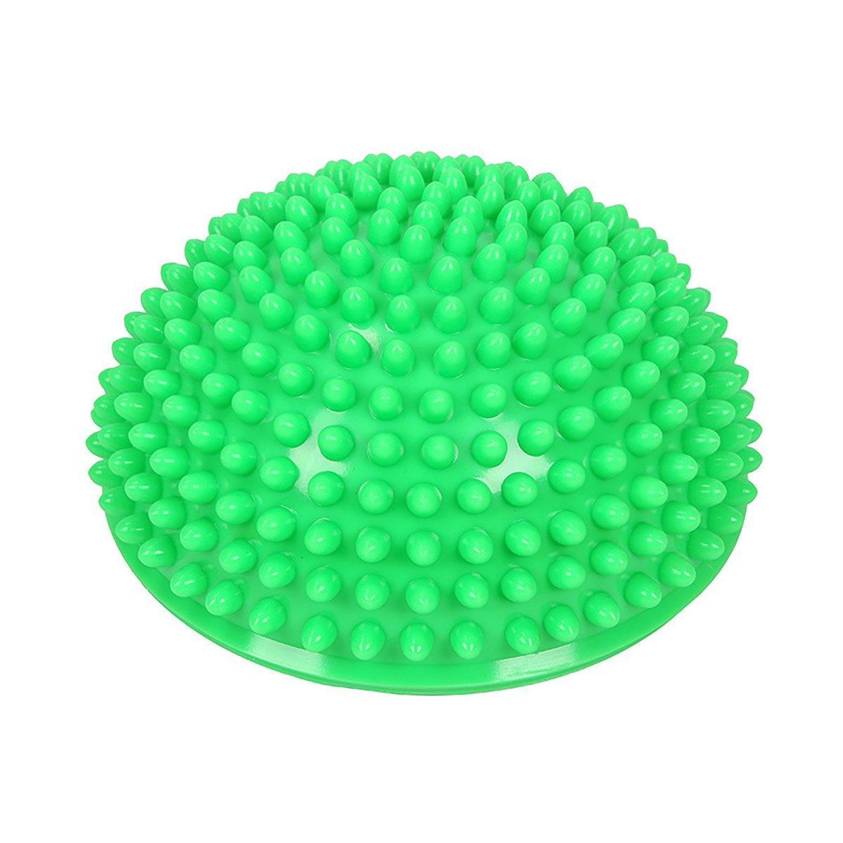 Spiky Massage Ball PVC Half Round Yoga Exercise Foot Hand Cushion - Grey