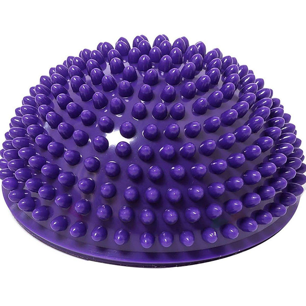 Spiky Massage Ball PVC Half Round Yoga Exercise Foot Hand Cushion - Grey