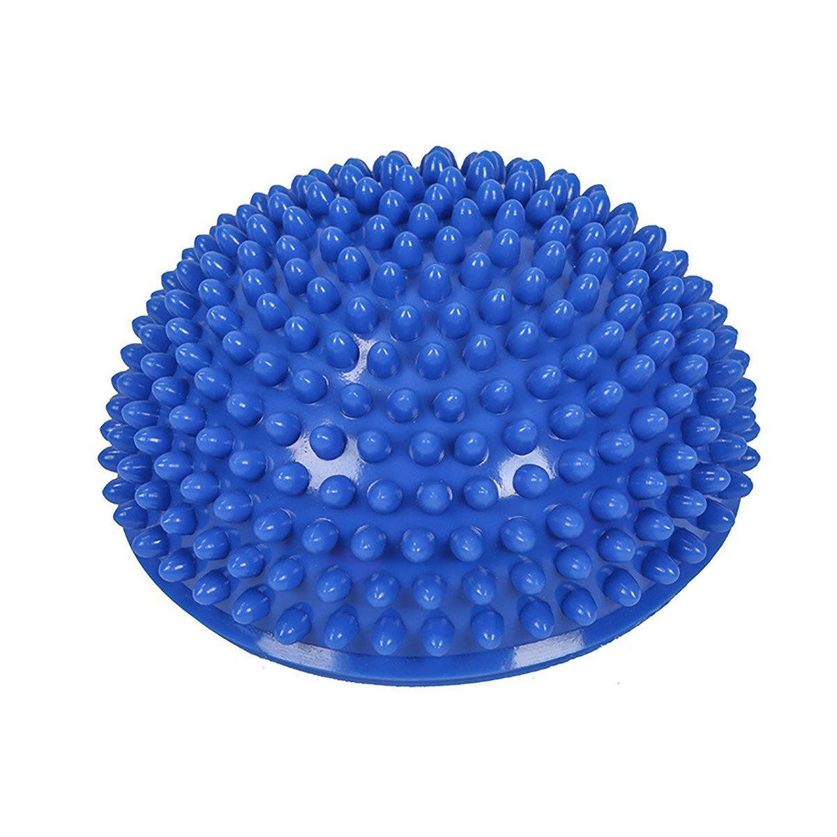 Spiky Massage Ball PVC Half Round Yoga Exercise Foot Hand Cushion - Grey