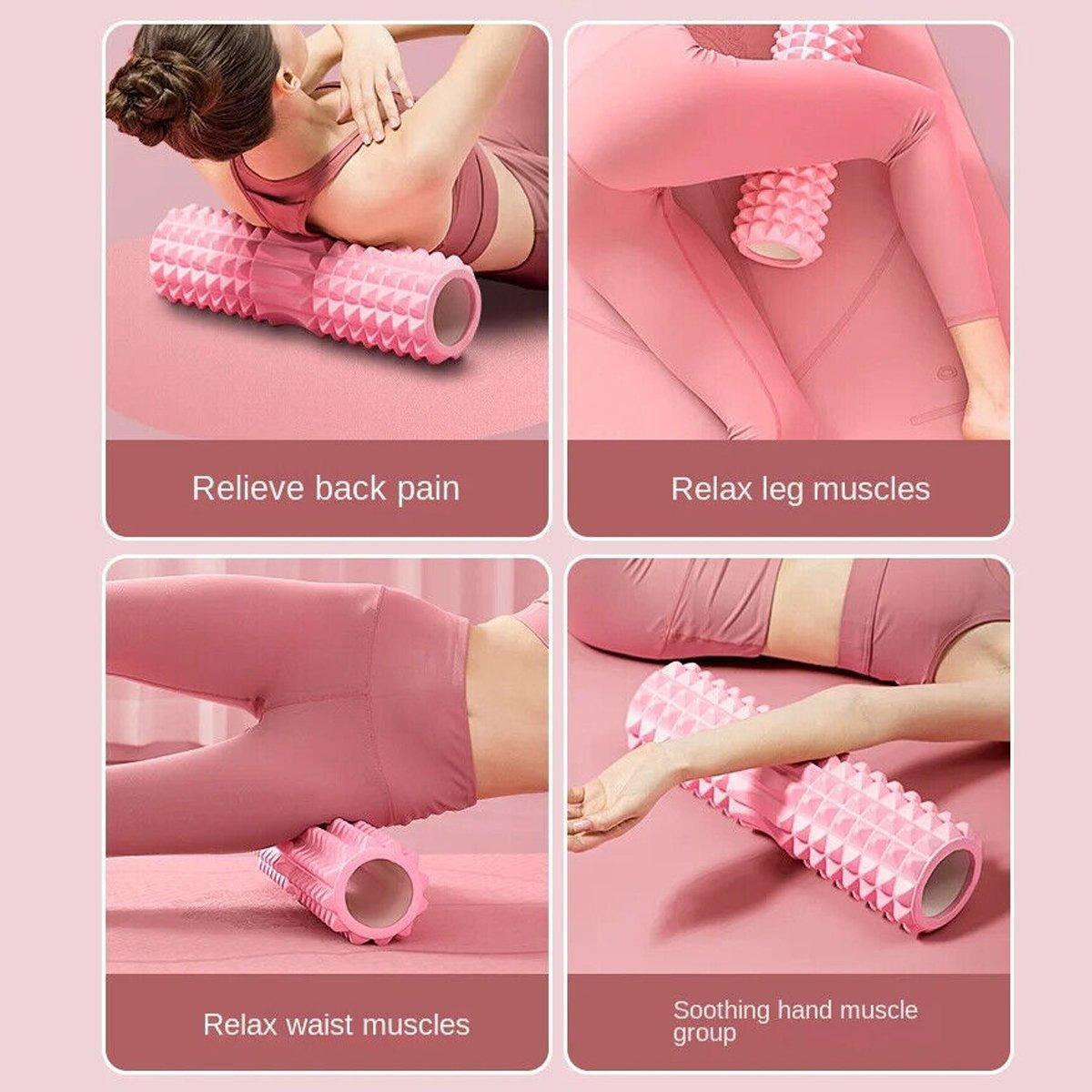 High Density EVA Foam Roller Yoga Massage Stick for Fitness - Crescent Style Purple-33cm
