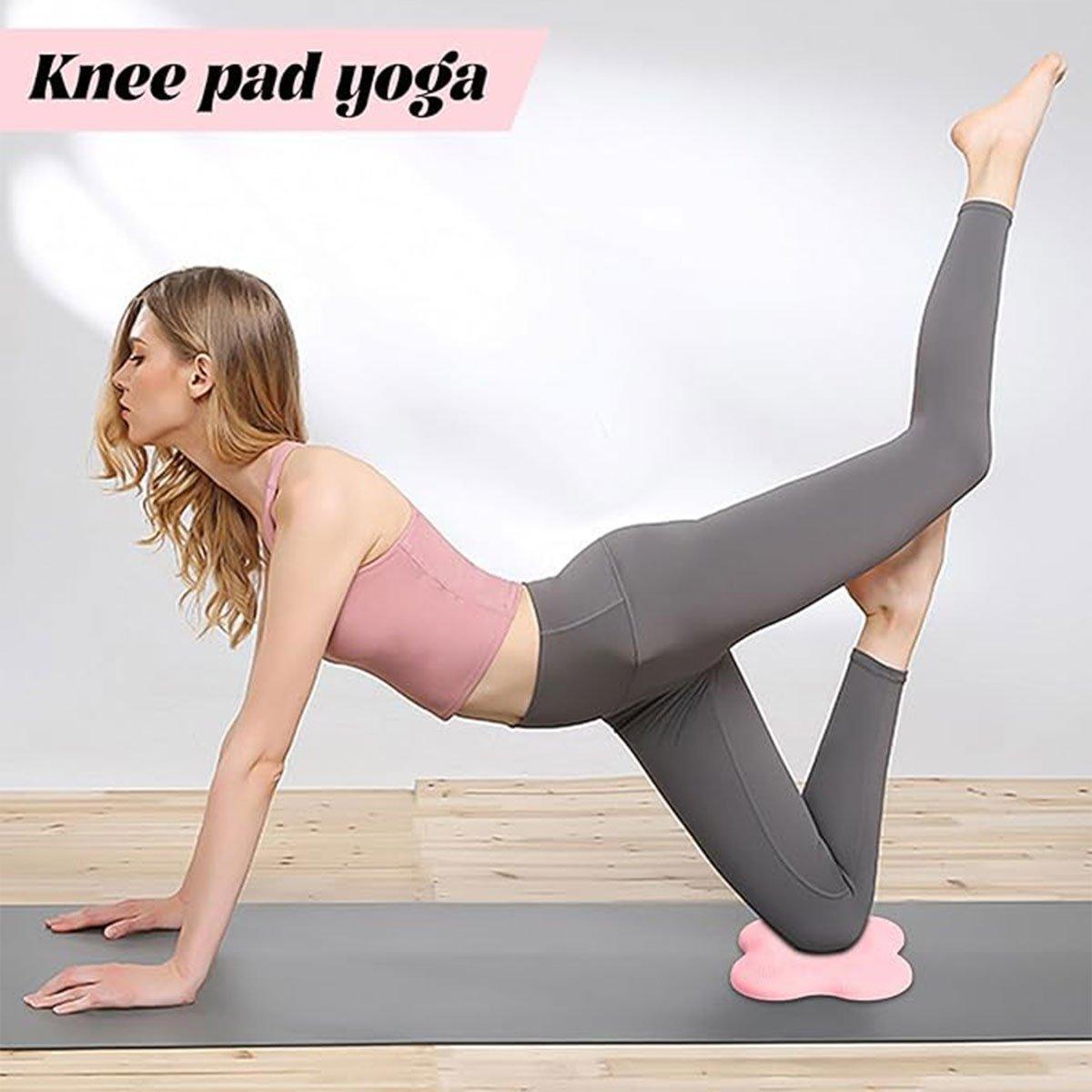 2pcs Thick Yoga Kneeling Mat Knee Cushion for Elbow Support Gym Workout Pad - Blue