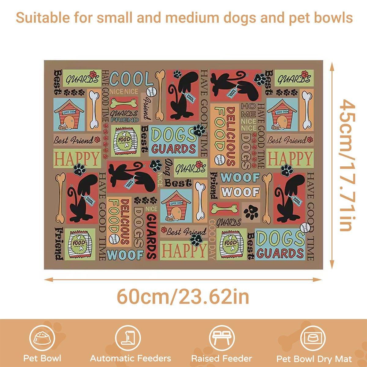 Waterproof Pet Floor Mat Carpet For Dog Cage Feeding Area Anti Slip Washable - Dog-White