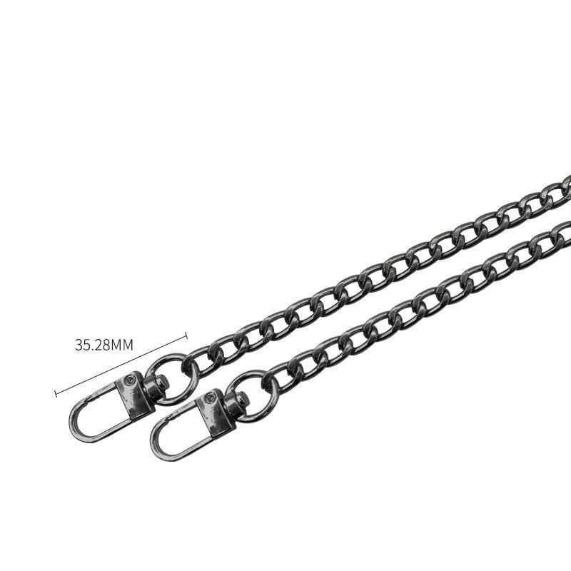 120cm Metal Handbag Shoulder Strap Bag Purse Chain Smooth Replacement Crossbody - Black
