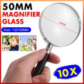 Magnifying Glass 10X Handheld Metal Frame 50mm Loupe