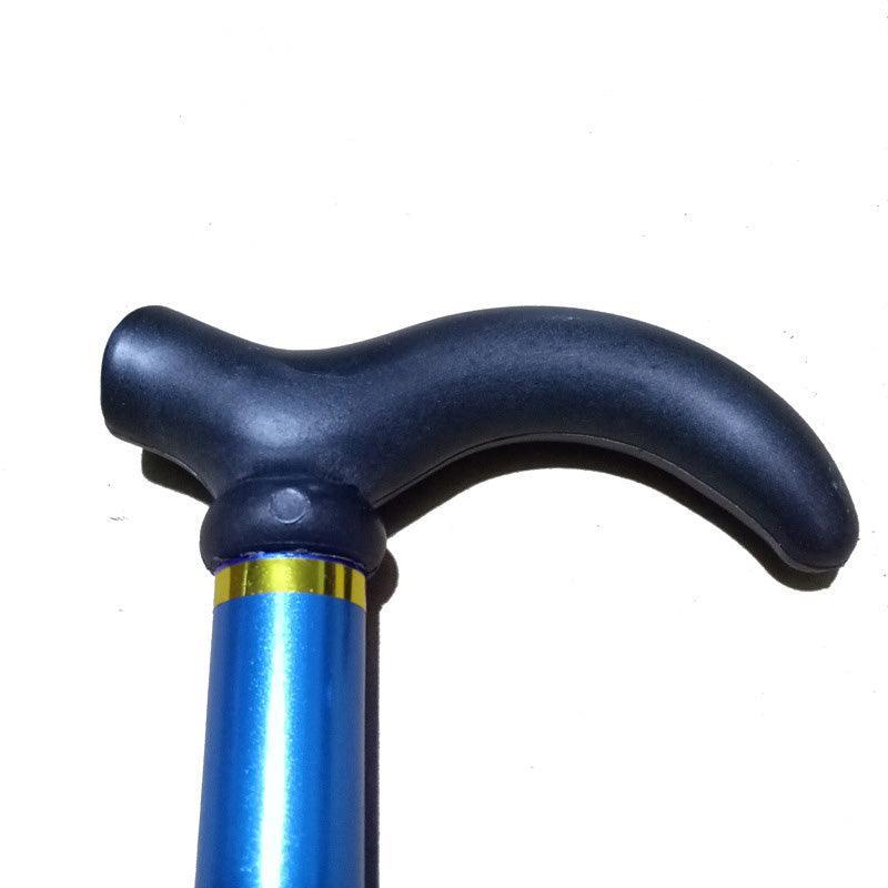 Metal Walking Stick Travel Retractable Cane Pole Compact Adjustable Lightweight - Black
