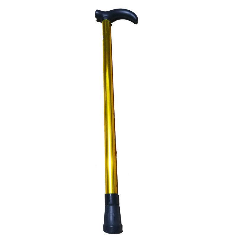 Metal Walking Stick Travel Retractable Cane Pole Compact Adjustable Lightweight - Black