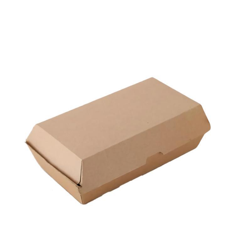 UP To 250PCS Cardboard Hot Dog Box - Brown Corrugated Kraft - Plain - CB8-200PCS