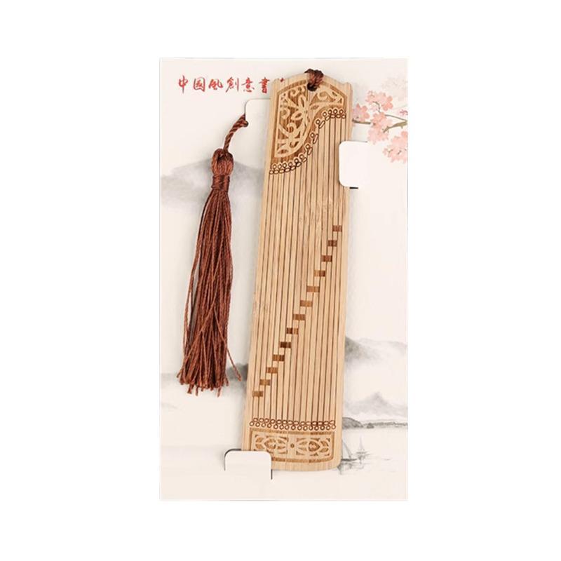 Chinese Style Bass Book Folder Book Clip Bamboo Bookmark Guitar Bookmark Lable - Guzheng