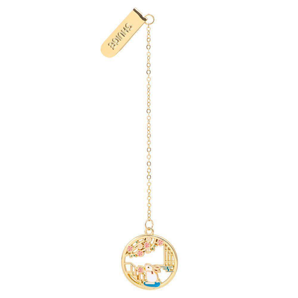 Metal Rabbit Bookmark Tassel Book Pendant Retro Clip School Office Supplies Gift - Cat