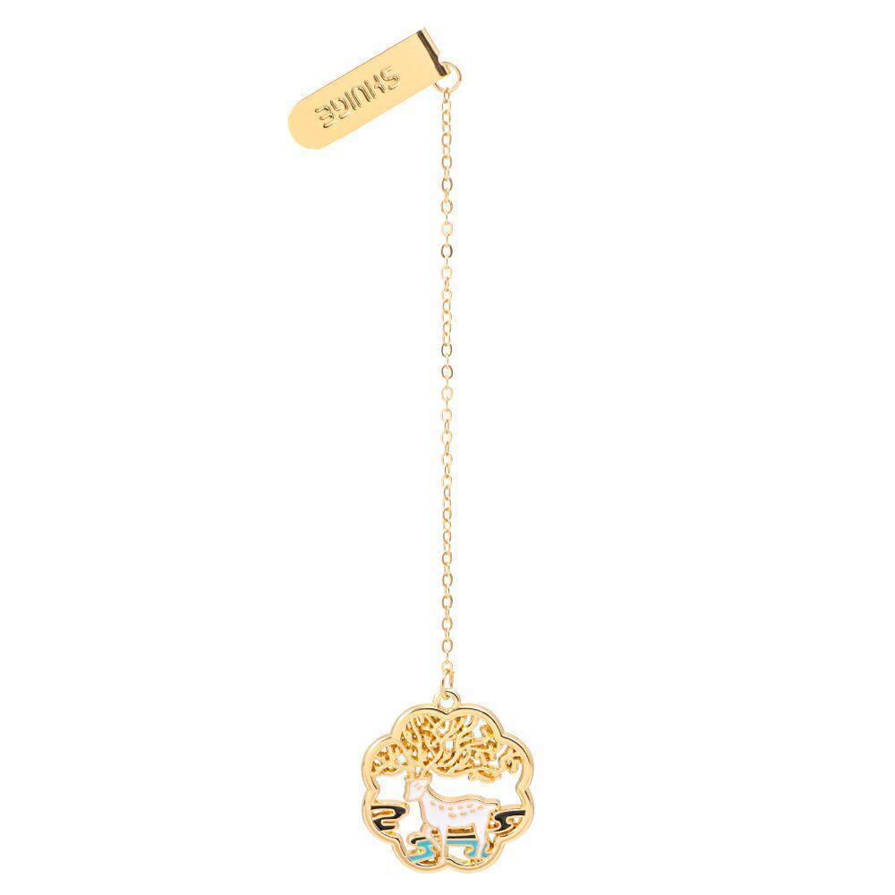 Metal Rabbit Bookmark Tassel Book Pendant Retro Clip School Office Supplies Gift - Cat