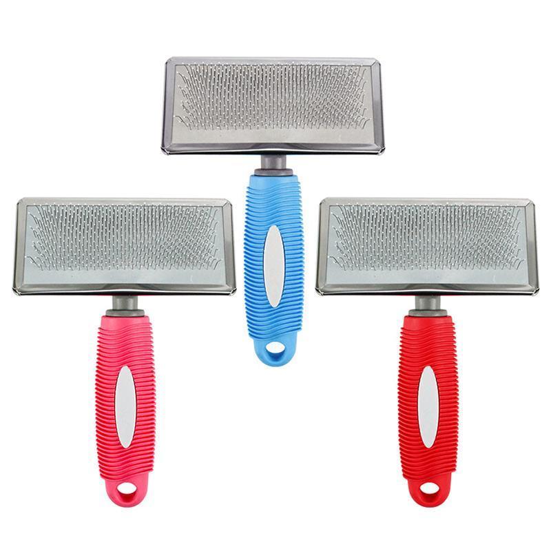 L Size Hair Shedding Grooming Trimmer Comb Brush Slicker Undercoat Rake Pet Dog Cat - Blue