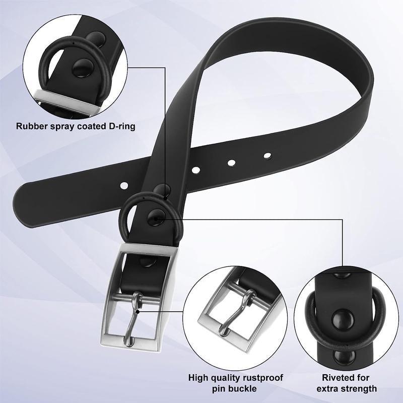 PVC Dog Collar Working Dog Kennels Waterproof Soft Adjustable for Pets M Size - Red