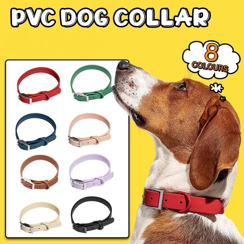 PVC Dog Collar Working Dog Kennels Waterproof Soft Adjustable for Pets M Size - Dark Blue