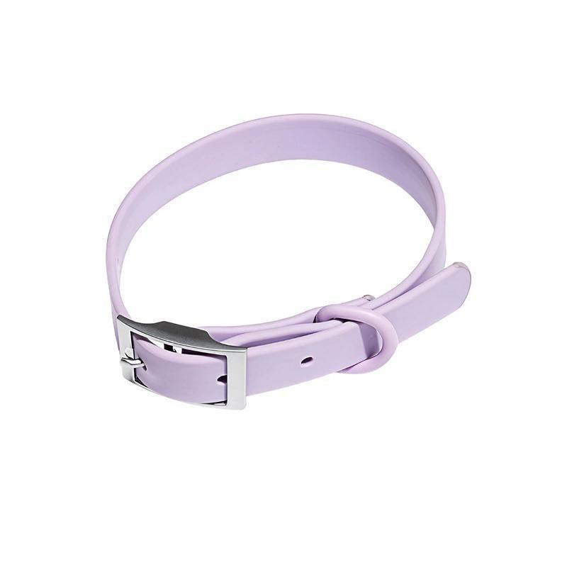 PVC Dog Collar Working Dog Kennels Waterproof Soft Adjustable for Pets L Size - Pink