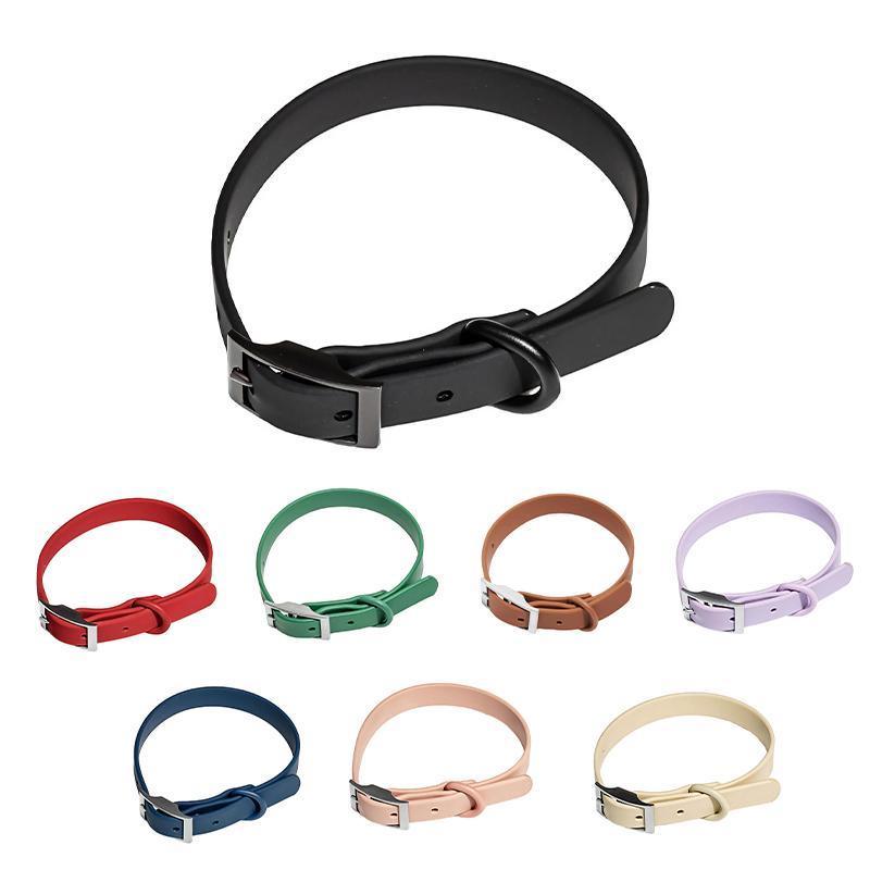 PVC Dog Collar Working Dog Kennels Waterproof Soft Adjustable for Pets M Size - Black