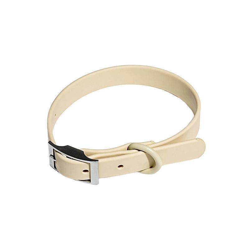 PVC Dog Collar Working Dog Kennels Waterproof Soft Adjustable for Pets M Size - Apricot