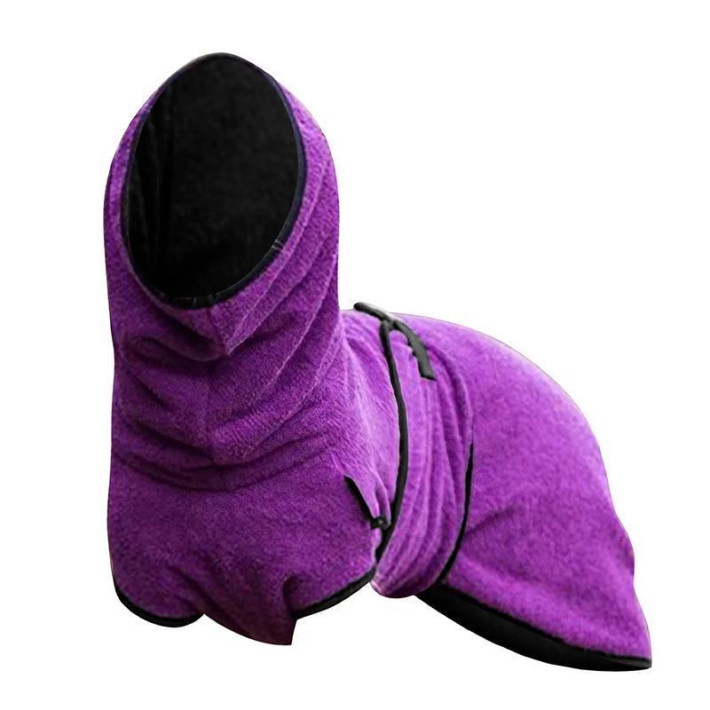 Dog Puppy HoodiesJacket Solid Coat Pet Winter Soft Warm Clothes S-5XL Purple - M