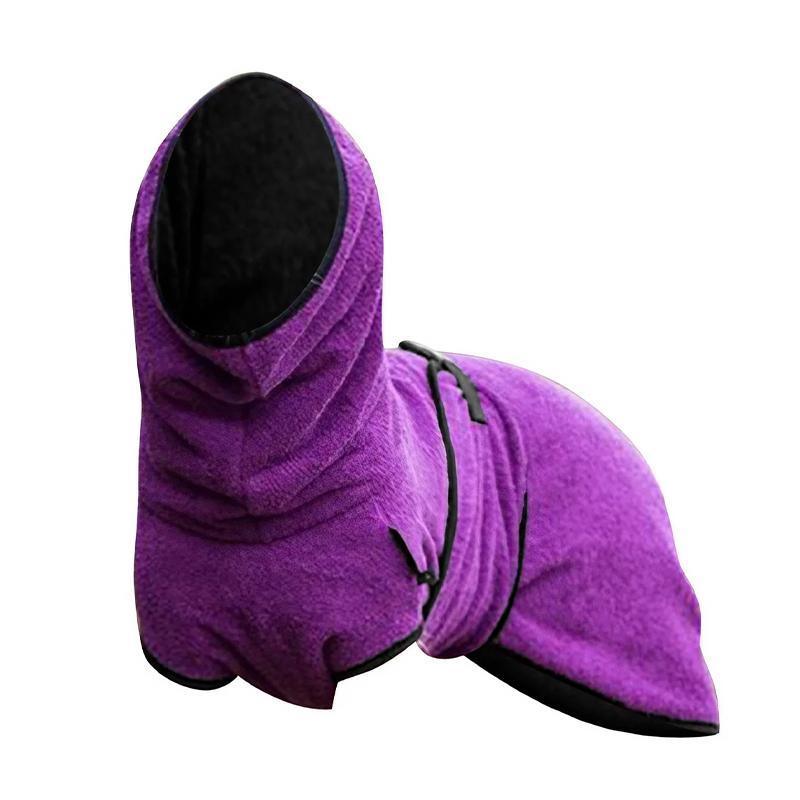 Dog Puppy HoodiesJacket Solid Coat Pet Winter Soft Warm Clothes S-5XL Purple - L