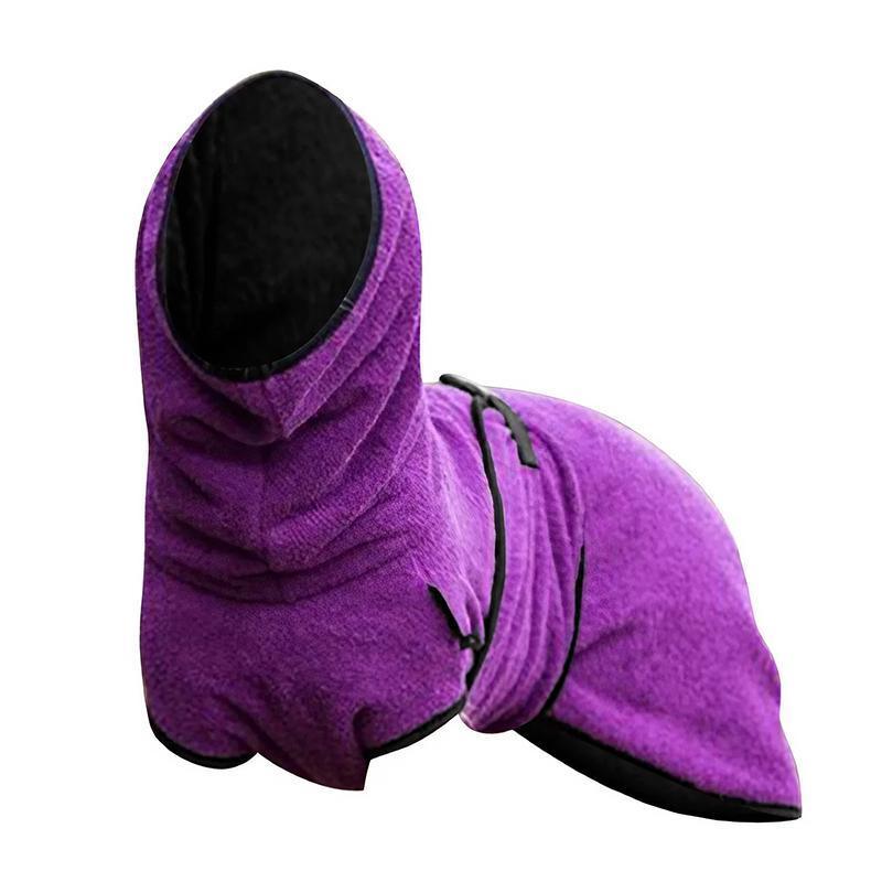 Dog Puppy HoodiesJacket Solid Coat Pet Winter Soft Warm Clothes S-5XL Purple - L