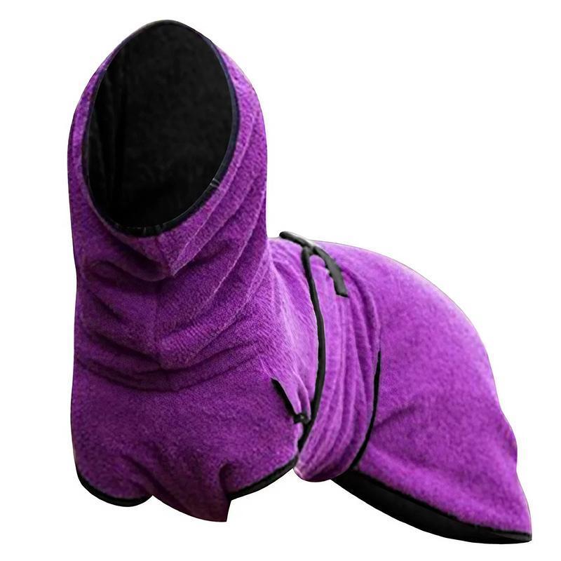 Dog Puppy HoodiesJacket Solid Coat Pet Winter Soft Warm Clothes S-5XL Purple - L