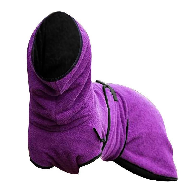 Dog Puppy HoodiesJacket Solid Coat Pet Winter Soft Warm Clothes S-5XL Purple - 2XL