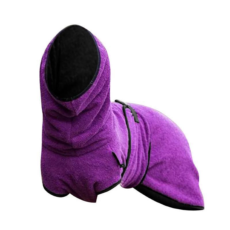 Dog Puppy HoodiesJacket Solid Coat Pet Winter Soft Warm Clothes S-5XL Purple - 3XL