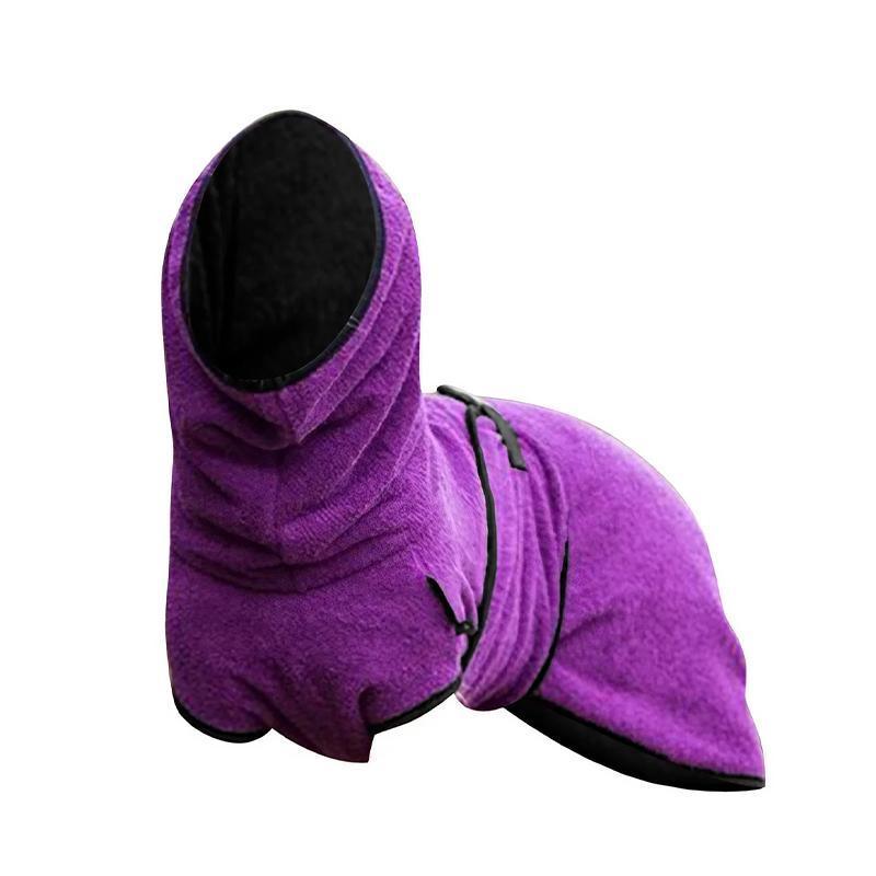Dog Puppy HoodiesJacket Solid Coat Pet Winter Soft Warm Clothes S-5XL Purple - 4XL
