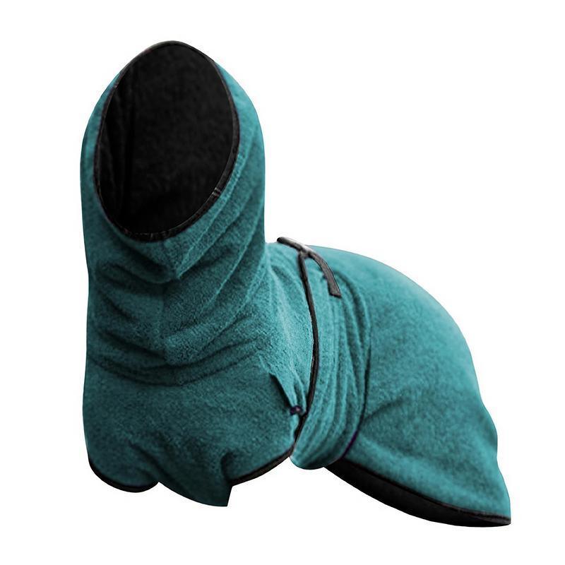 Dog Puppy Hoodies Jacket Solid Coat Pet Winter Soft Warm Clothes S-5XL Lake Blue - S