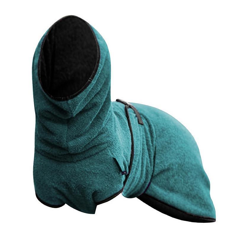 Dog Puppy Hoodies Jacket Solid Coat Pet Winter Soft Warm Clothes S-5XL Lake Blue - S