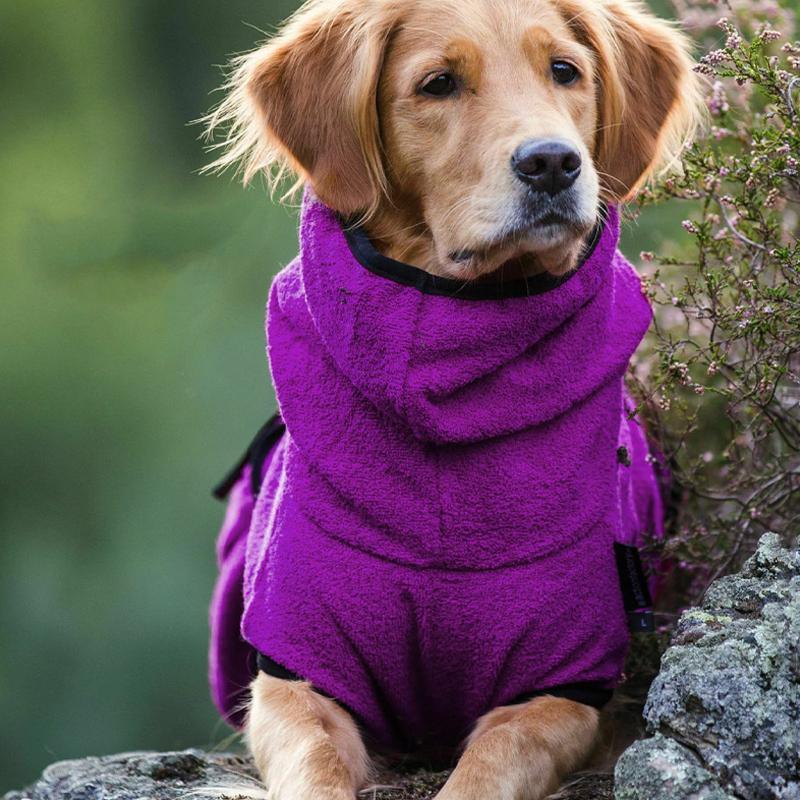 Dog Puppy Hoodies Jacket Solid Coat Pet Winter Soft Warm Clothes S-5XL Lake Blue - 4XL