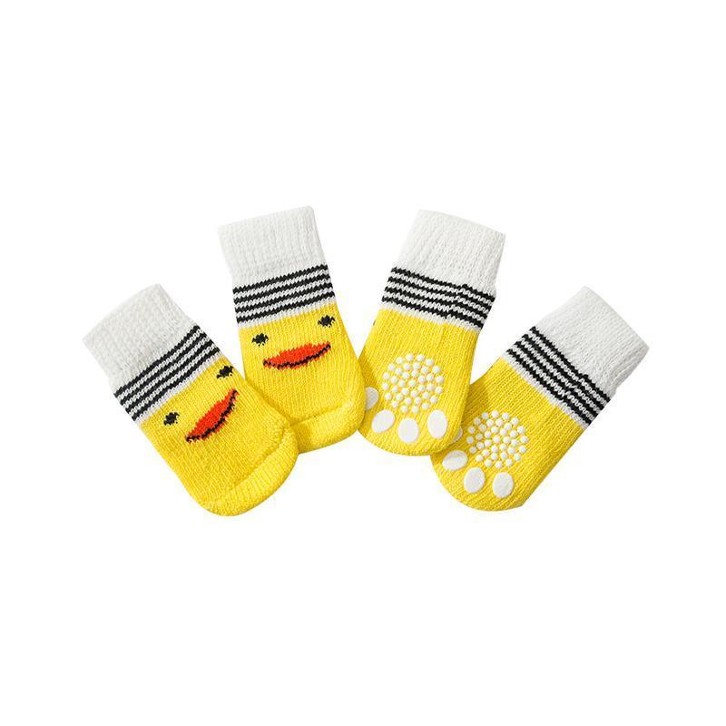 Dog Socks Non-Slip Grip Slip Anti-Slip - Puppy Cat Pet Shoes Slippers S Size - Red Mickey