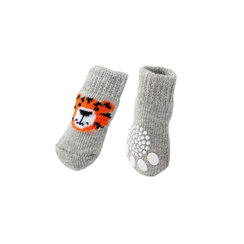 Dog Socks Non-Slip Grip Slip Anti-Slip - Puppy Cat Pet Shoes Slippers S Size - Red Mickey