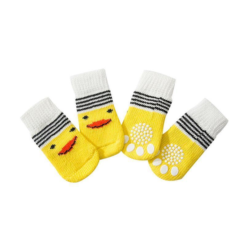 Dog Socks Non-Slip Grip Slip Anti-Slip - Puppy Cat Pet Shoes Slippers M Size - Red Mickey