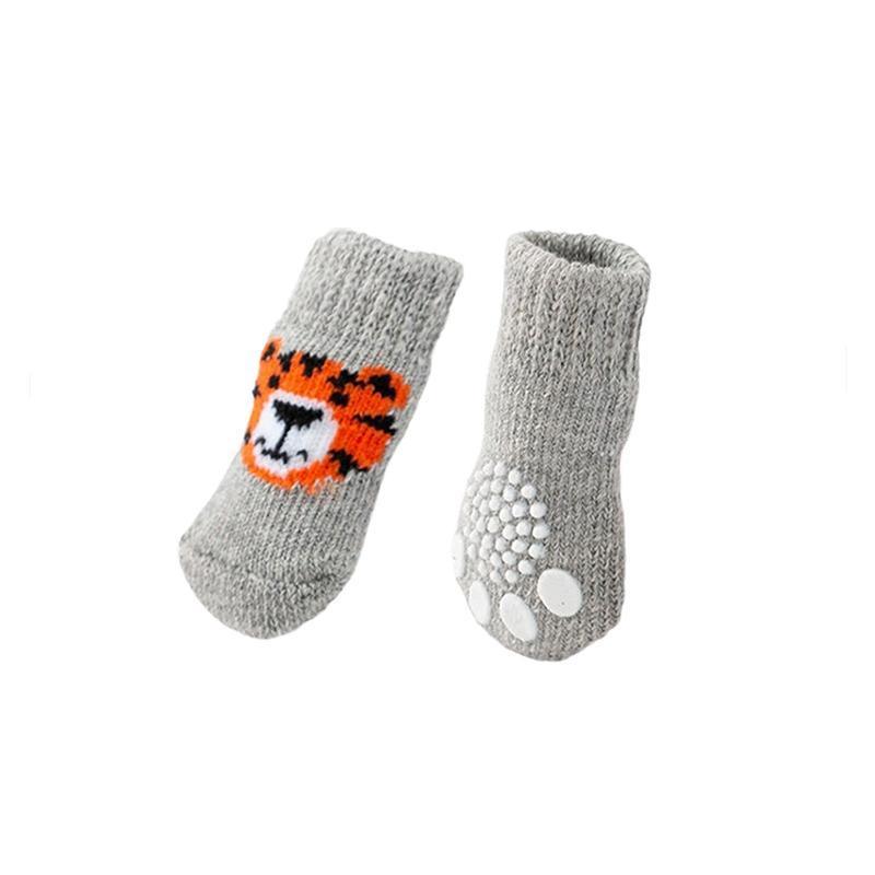 Dog Socks Non-Slip Grip Slip Anti-Slip - Puppy Cat Pet Shoes Slippers M Size - Red Mickey