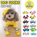 Dog Socks Non-Slip Grip Slip Anti-Slip - Puppy Cat Pet Shoes Slippers S Size - Black colour dots