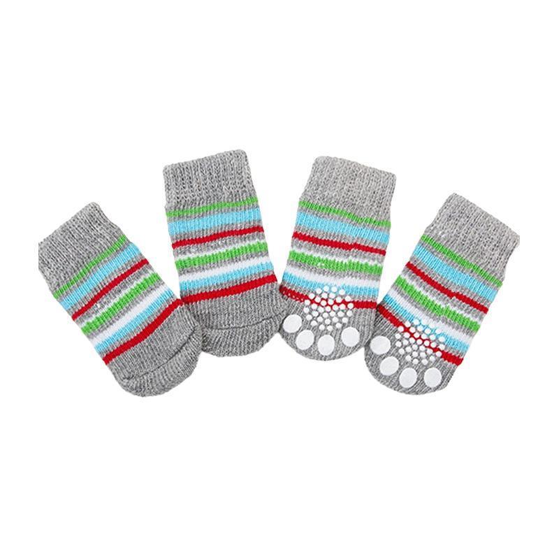 Dog Socks Non-Slip Grip Slip Anti-Slip - Puppy Cat Pet Shoes Slippers S Size - Black colour dots