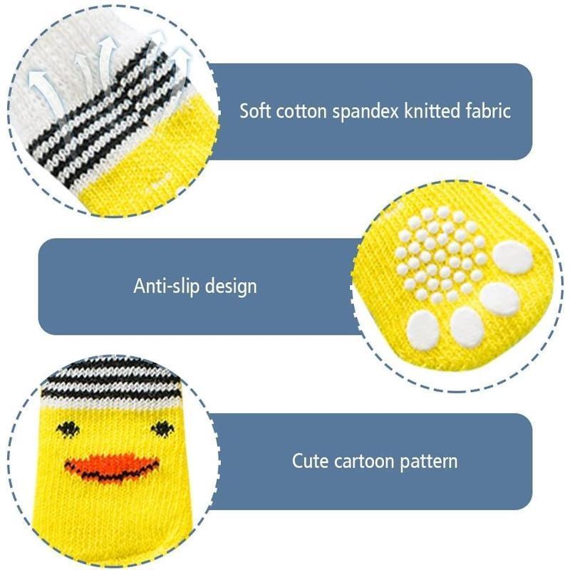 Dog Socks Non-Slip Grip Slip Anti-Slip - Puppy Cat Pet Shoes Slippers M Size - Grey stripes