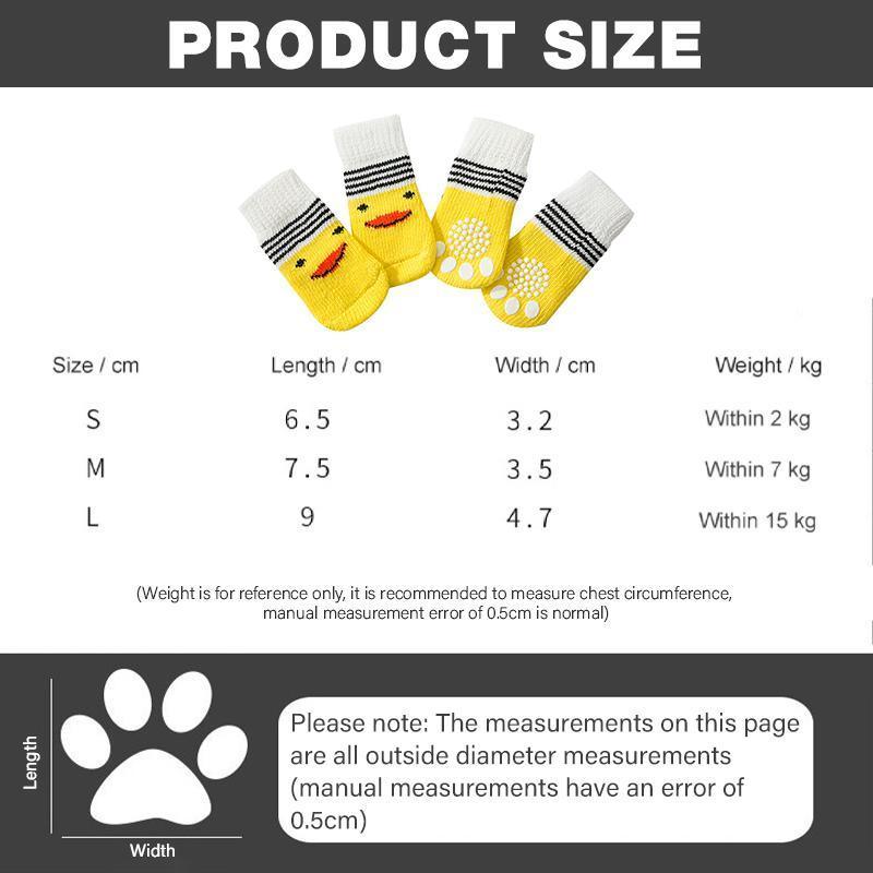 Non Slip Pet Socks for Dogs and Cats Knitted Paw Protector with Grips L Size - Blue bones