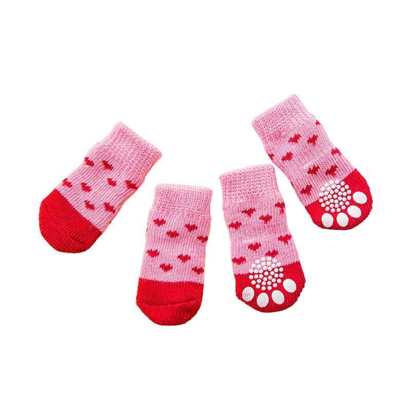 Dog Socks Non-Slip Grip Slip Anti-Slip - Puppy Cat Pet Shoes Slippers S Size - Water green ripples